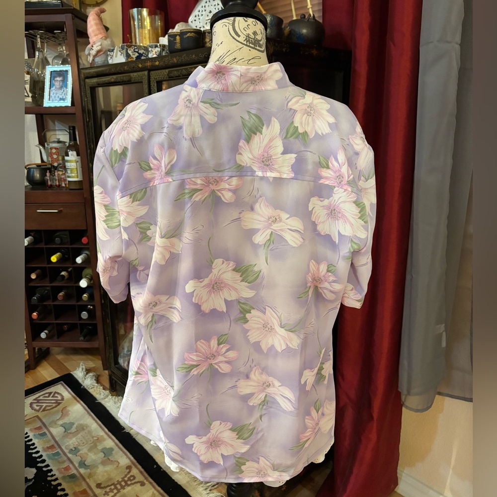 Tanjay Hibiscus Button Down Blouse - image 2